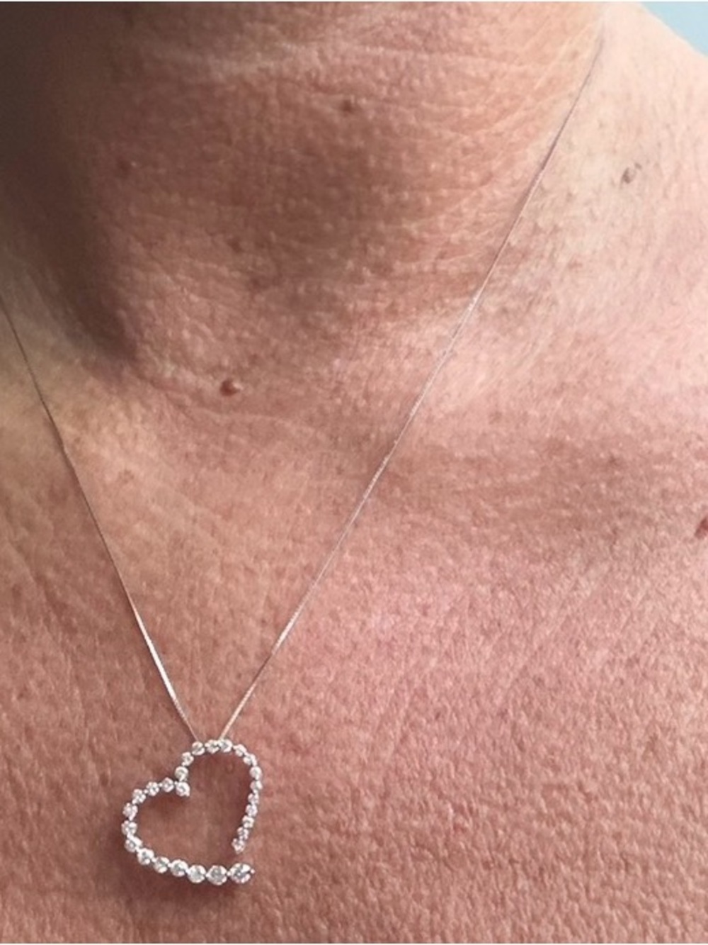 Diamonds International 14K White Gold .75 CTW Diamond Heart Necklace - Picture 7 of 7